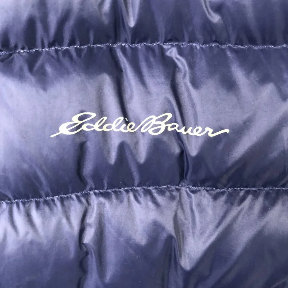 Eddie Bauer Vest Mens Small Navy Blue Down Puffer Full Zip Quilted Lightweight - Picture 6 of 16